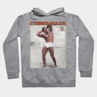 STRENGTH & HEALTH - Vintage Physique Muscle Male Model Magazine Cover Hoodie